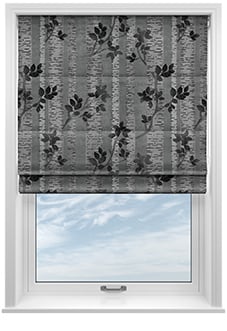 Birch Tree Velvet, Monochrome - Motorised Roman Blind